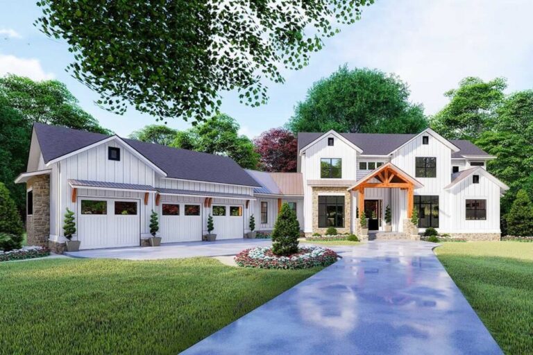 6-Bedroom Two-Story New American Farmhouse with Finished Lower Level (Floor Plan)