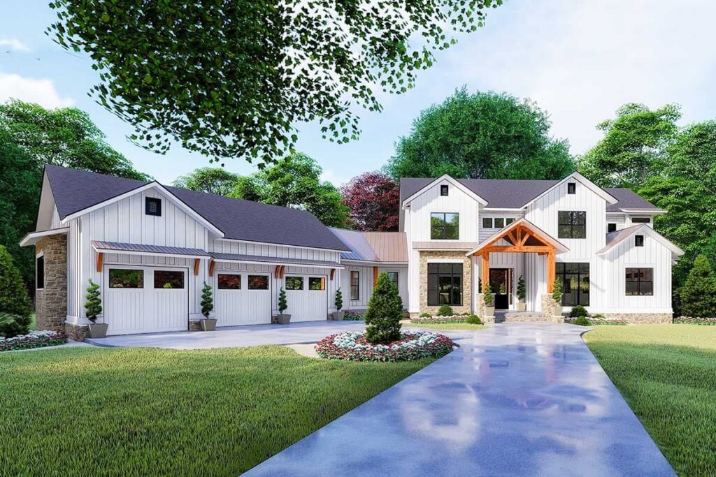 6-Bedroom Two-Story New American Farmhouse with Finished Lower Level (Floor Plan)