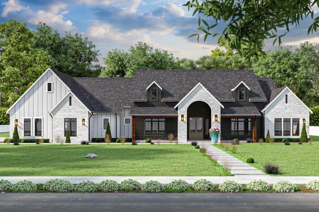 4-Bedroom 1 Story Modern Farmhouse With Expansive Outdoor Living (Floor Plan)