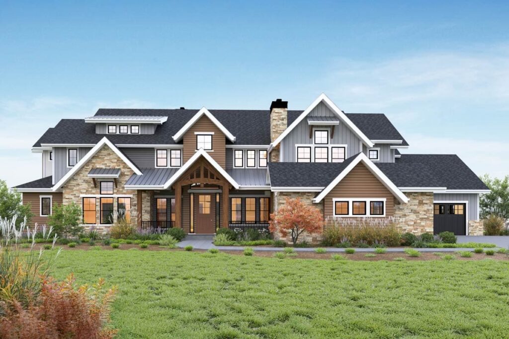 6-Bedroom 2-Story Mountain New American House with Dual In-Law Suites (Floor Plan)