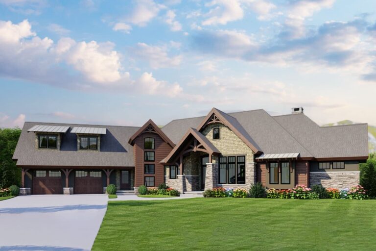 3-Bedroom 1-Story Modern Farmhouse with Screened Porch and Bonus Room (Floor Plan)