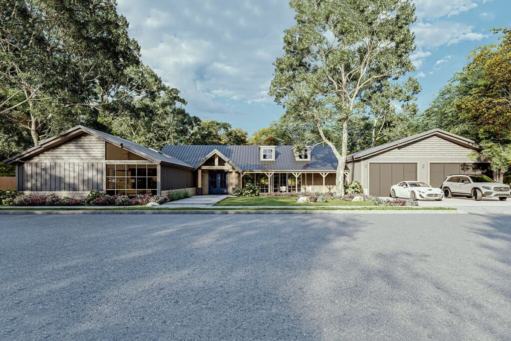 5-Bedroom 1-Story Home with Free-flowing Layout (Floor Plan)