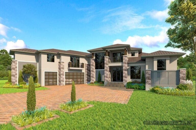 5-Bedroom 2-Story Transitional House with Multi-Generational Apartment (Floor Plan)