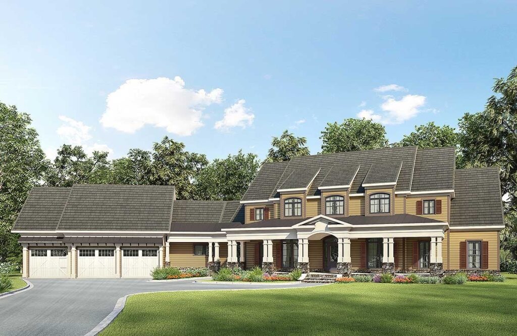 4-Bedroom 2-Story Country House with Bonus Room (Floor Plan)