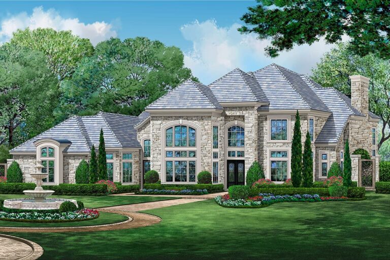 5-Bedroom 2-Story Modern Farmhouse with Side-Load Garage & Outdoor Living (Floor Plan)