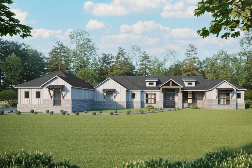 4-Bedroom 1-Story Contemporary Home with In-Law Suite (Floor Plan)