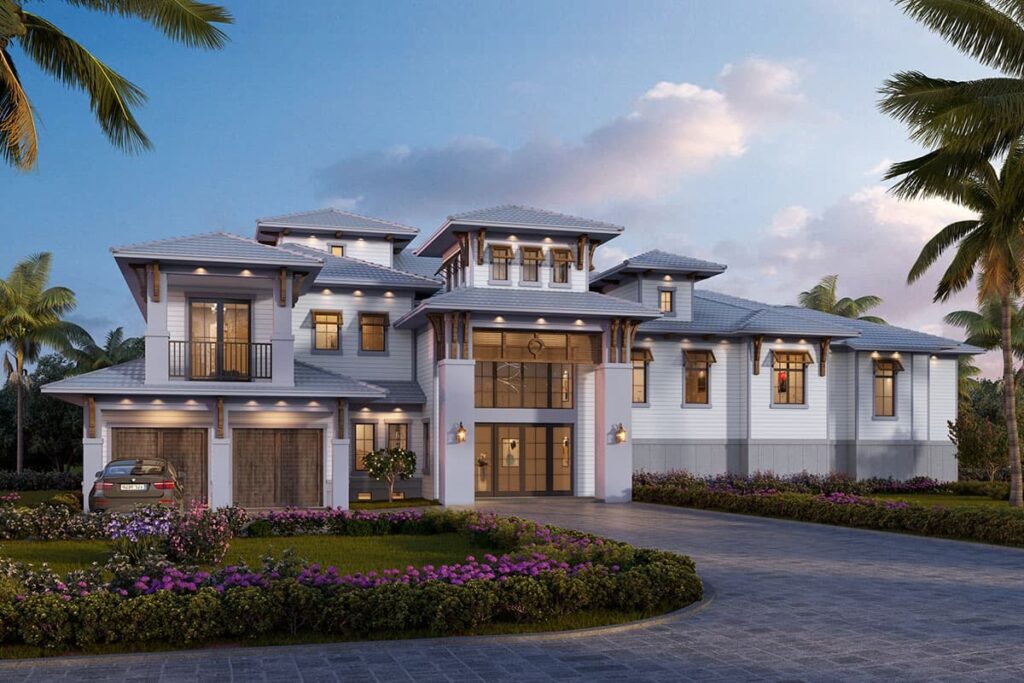 4-Bedroom 2-Story Modern Farmhouse with Expansive Lanai and 4-Car Garage (Floor Plan)