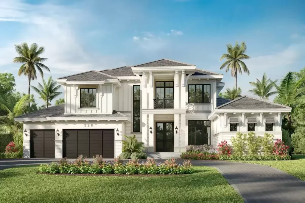6-Bedroom 2-Story Coastal House with Upstairs Loft (Floor Plan)