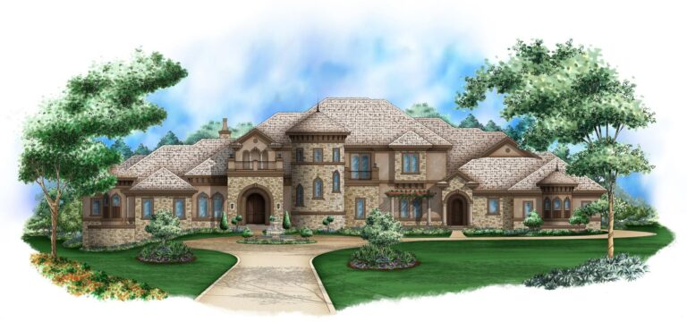 5-Bedroom 2-Story Luxury Mediterranean Estate with Grand Lanai and Balcony (Floor Plan)