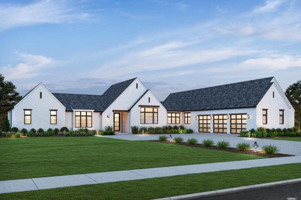 4-Bedroom 1-Story Transitional Farmhouse with Outdoor Dining Room (Floor Plan)