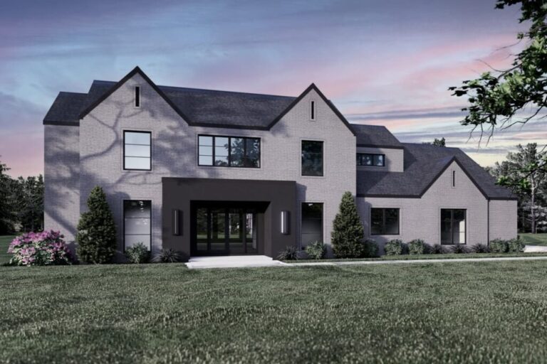 6-Bedroom Two-Story Contemporary Country Home with Two Kitchen Islands (Floor Plan)