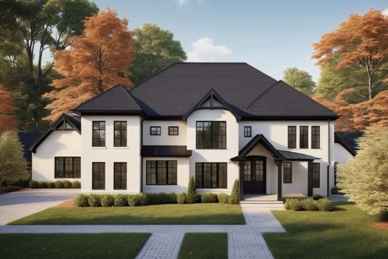 Elegant 5-Bedroom 2-Story Modern Farmhouse with 2-Car Side Garage and Spacious Layout (Floor Plan)
