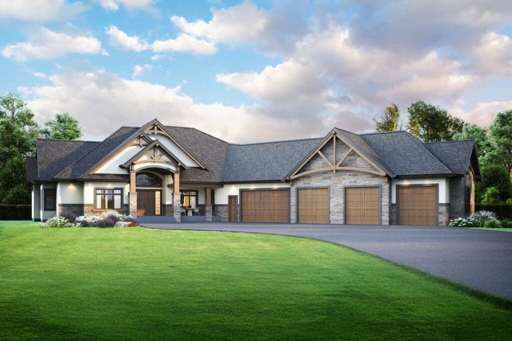 3-Bedroom 1-Story Mountain House with 5-Car Garage (Floor Plan)