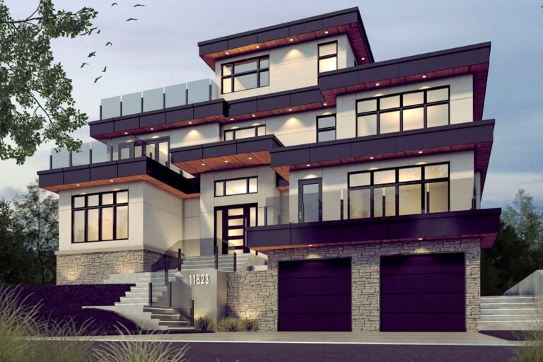 7-Bedroom 3-Story Luxury Modern Farmhouse with Drive-Under Garage (Floor Plan)