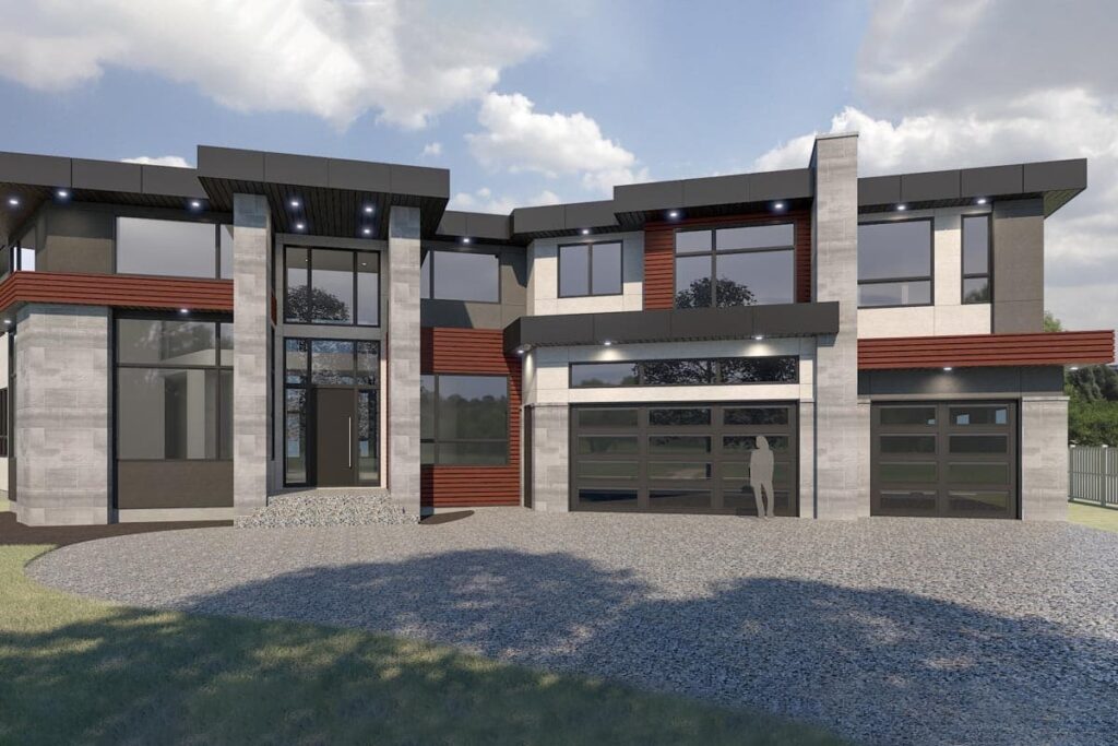 7-Bedroom 2-Story Luxury Modern Farmhouse with Optional Lower Level Retreat (Floor Plan)