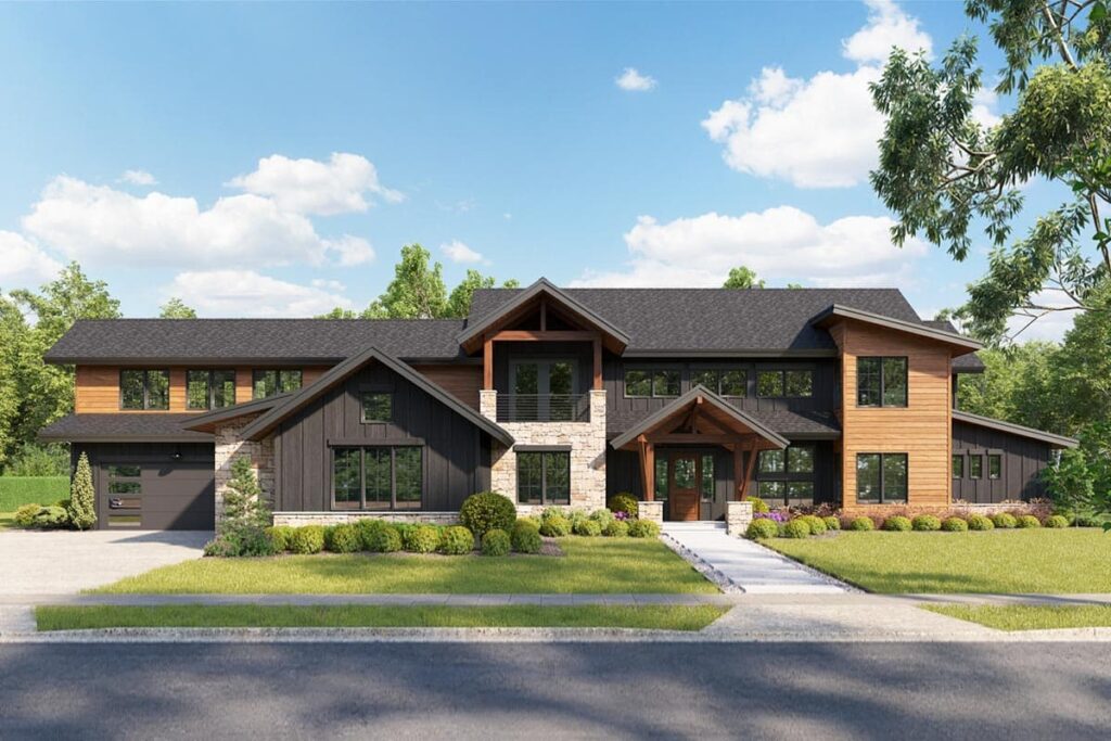 5-Bedroom 2-Story Mountain Craftsman Home with Study Room (Floor Plan)