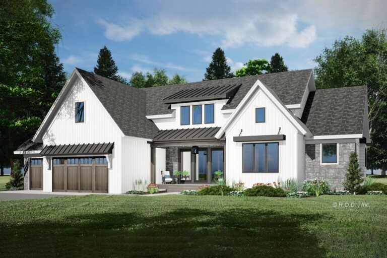 4 Bedroom 2 Story New American with Flexible Bedrooms and Front or Side Entry Garage (Floor Plan)