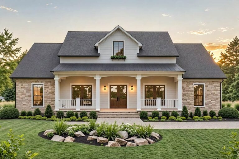 3-Bedroom 1-Story Modern Farmhouse with Bonus Room and Split Bedrooms (Floor Plan)