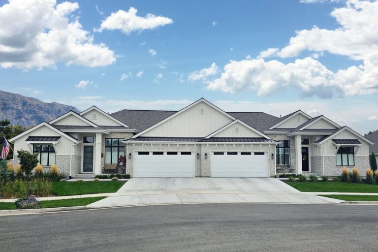 4-Bedroom 2-Story Modern Farmhouse Duplex with Spacious Porches and Front-Entry Garage (Floor Plan)