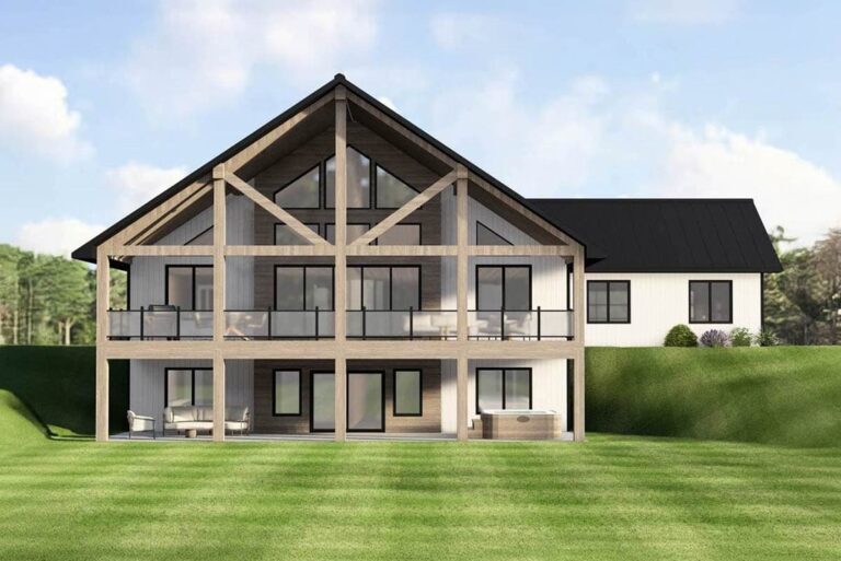 2-Bedroom 2-Story Contemporary Farmhouse with Walkout Basement and Expansive Deck (Floor Plan)