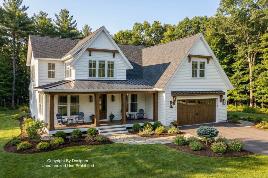 5-Bedroom 2-Story Modern Farmhouse with Home Office and Bonus Expansion (Floor Plan)