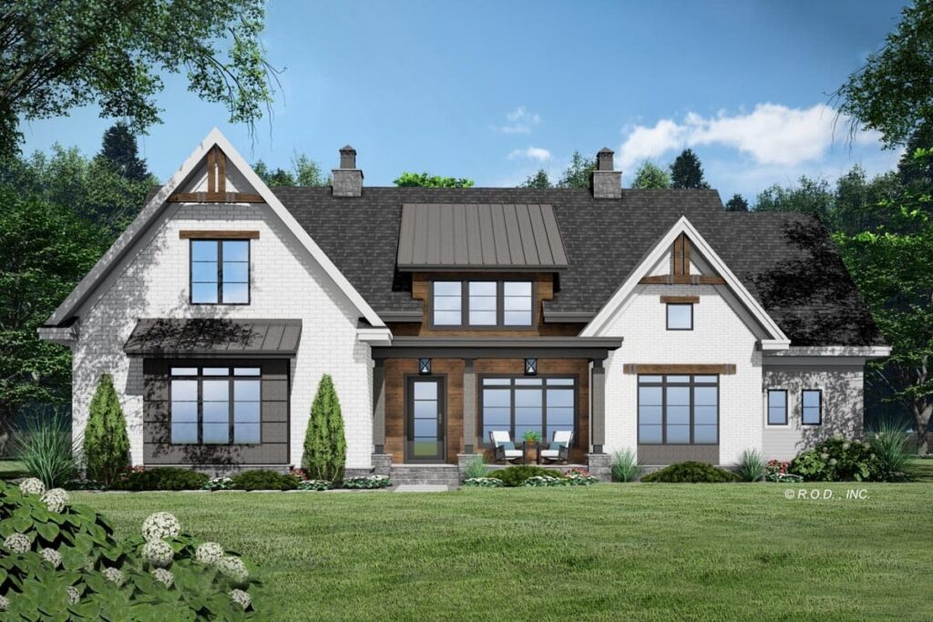 3-Bedroom 1-Story New American Farmhouse with Main-Level Flex Room and Bonus Expansion (Floor Plan)