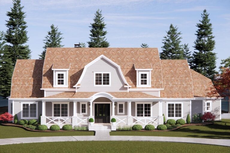 4-Bedroom 2-Story Country House Plan with Game Room and Rear Garage (Floor Plan)