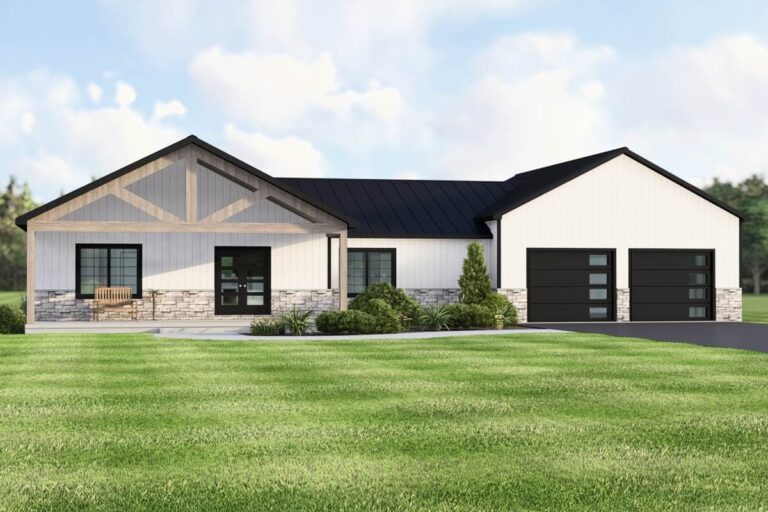 3-Bedroom 1-Story Modern Barndominium with Main-Level Master and Game Room (Floor Plan)