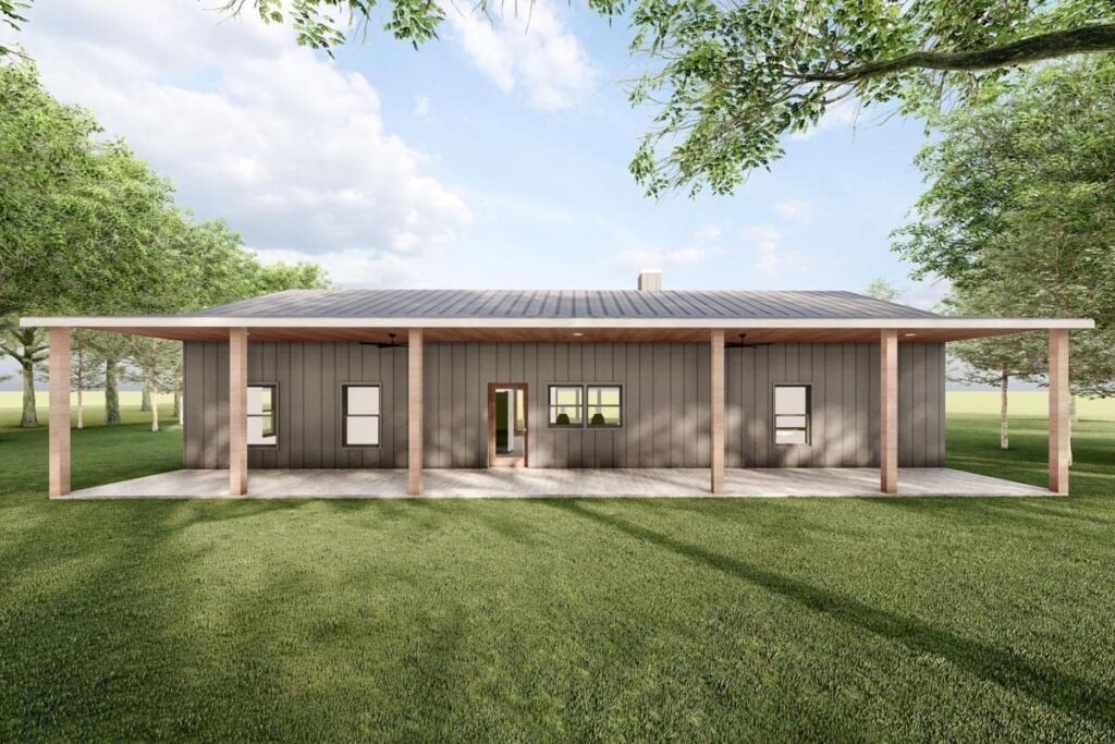 4-Bedroom 1-Story Rustic Mountain Ranch with Expansive Front and Rear Porches (Floor Plan)