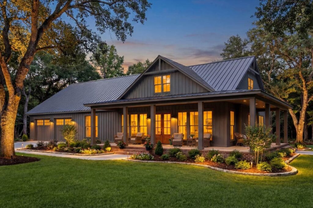 3-Bedroom 1-Story Modern Farmhouse Barndominium with Open Layout and Massive Garage Space (Floor Plan)