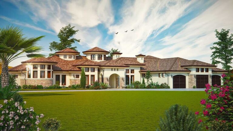 4-Bedroom 1-Story Tuscan Villa with Expansive Deck & Porch (Floor Plan)