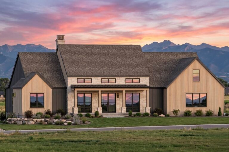 4-Bedroom 1-Story Country Farmhouse With Soaring Ceilings And Bonus Room (Floor Plan)