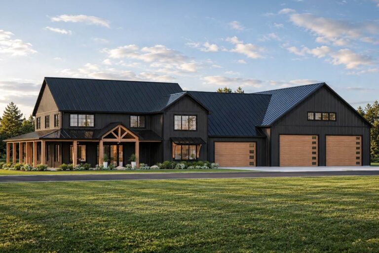 Plan 135453GRA: Modern Barndominium House Plan with 6-Car Garage and Indoor Sport Court - Image #1 - Barndominium, Modern Farmhouse, New American, Traditional