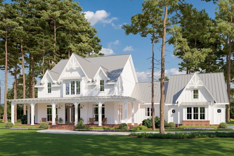 4-Bedroom 2-Story Country Farmhouse With Keeping Room And Wine Room (Floor Plan)